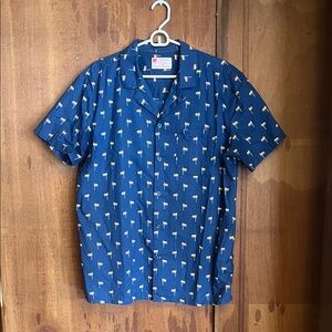 Target Blue Casual Button Down Shirt Pride Flag Pattern 🏳️‍🌈